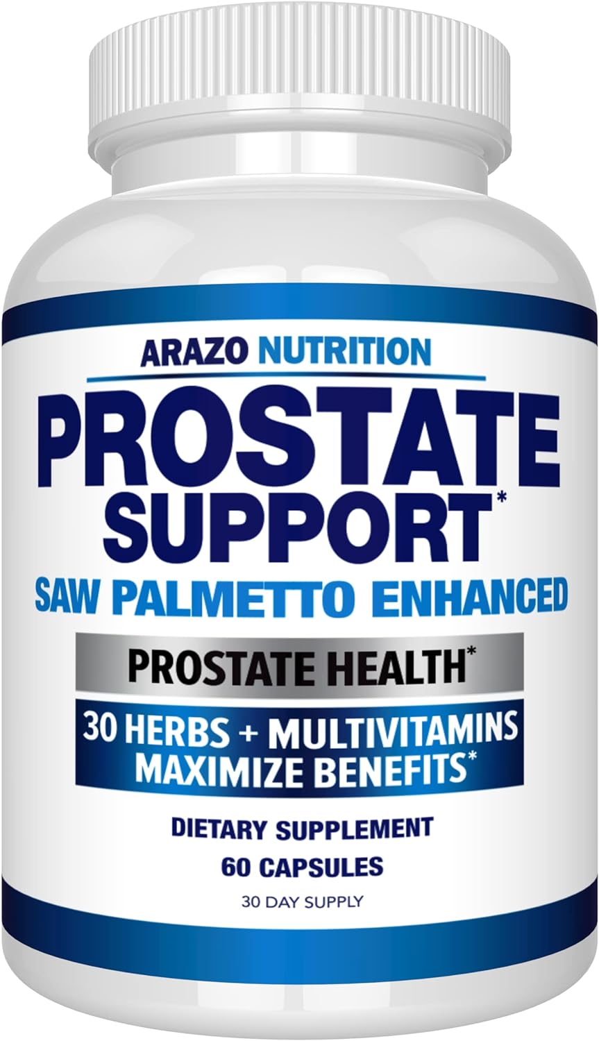 Arazo Nutrition Prostate Supplement - Saw Palmetto + 30 Herbs - Reduce