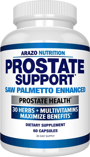 Arazo Nutrition Prostate Supplement - Saw Palmetto + 30 Herbs - Reduce
