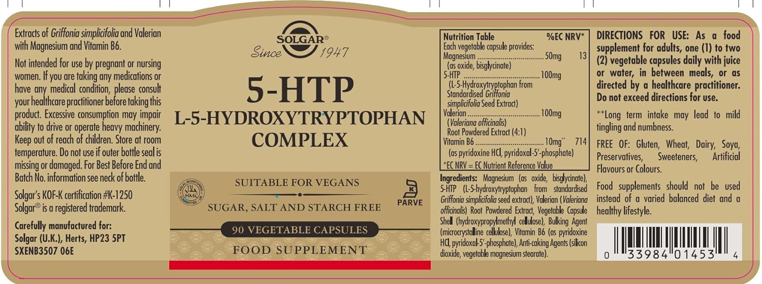 SOLGAR 5-Htp 100 Mg, 90 CT