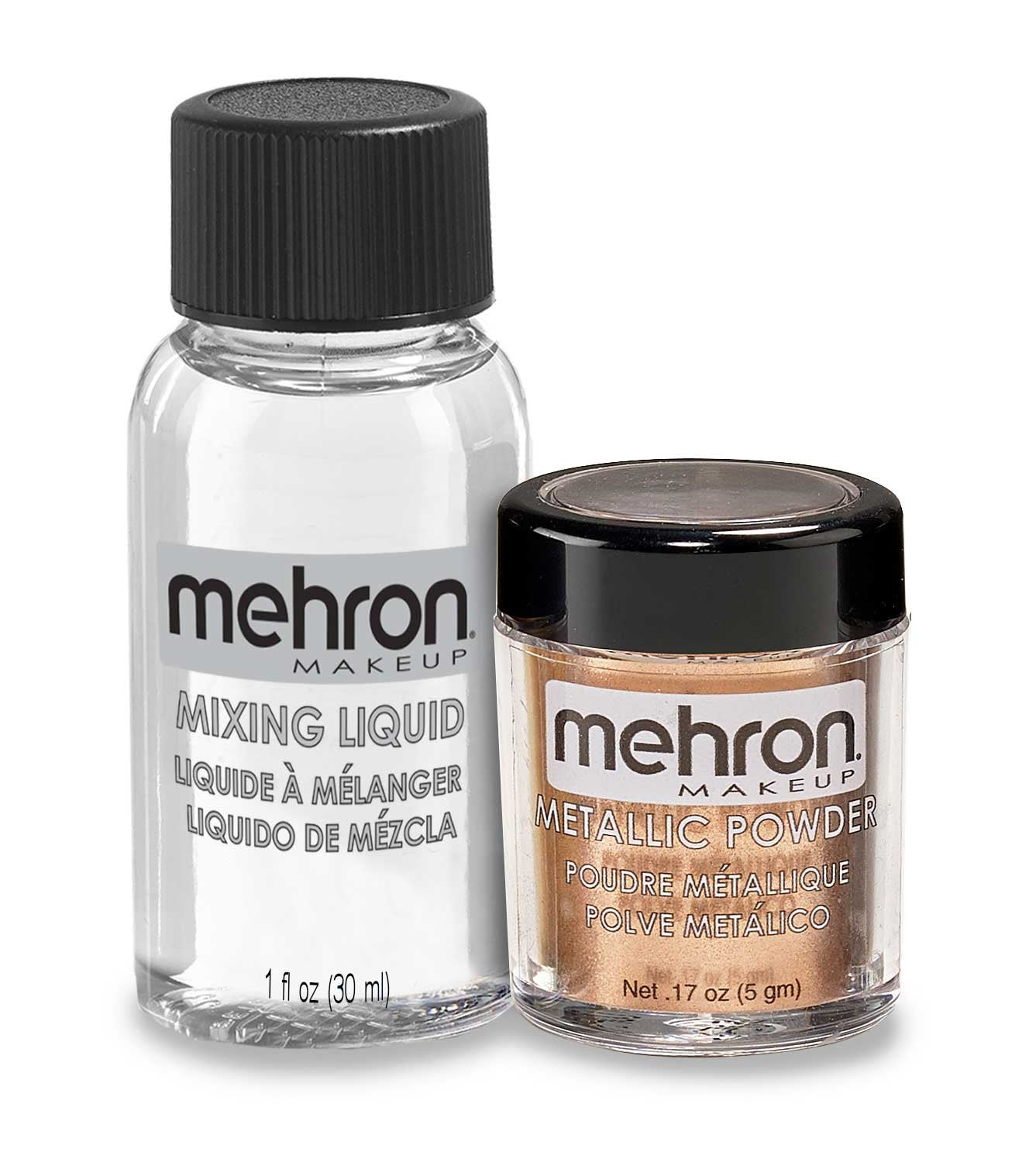 Mehron Makeup Metallic Powder (.17 ) with Mixing Liquid (1 ) (COPPER)