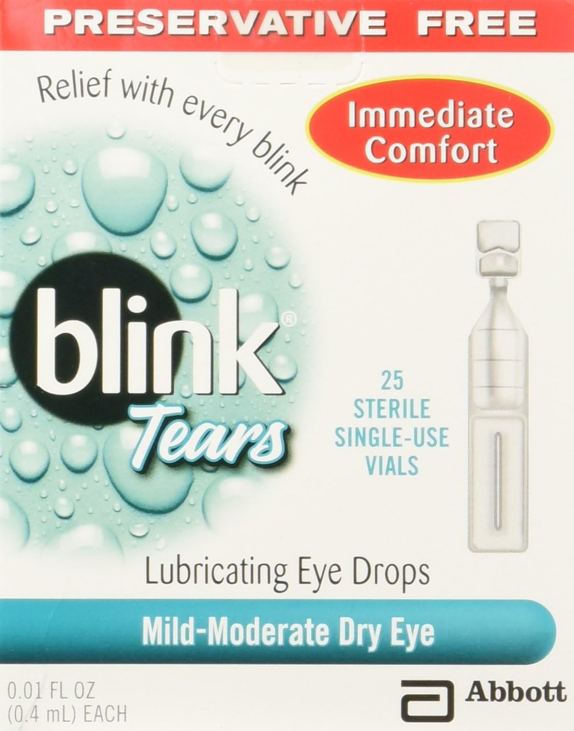 blink Tears Lubricating Eye Drops Mild-Moderate Dry Eye, 25 Count (Pac