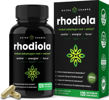 Nutrachamps Rhodiola Rosea Capsules [120] Rosavin Plus Salidrosides |