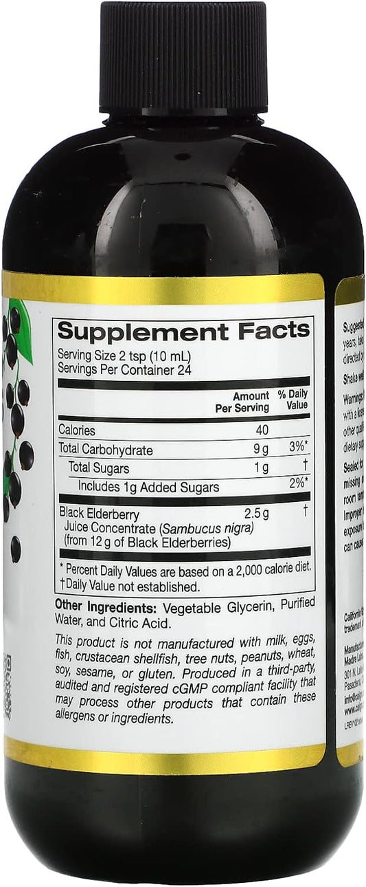 Elderberry Syrup, Black Elderberry (Sambucus Nigra) Juice Co