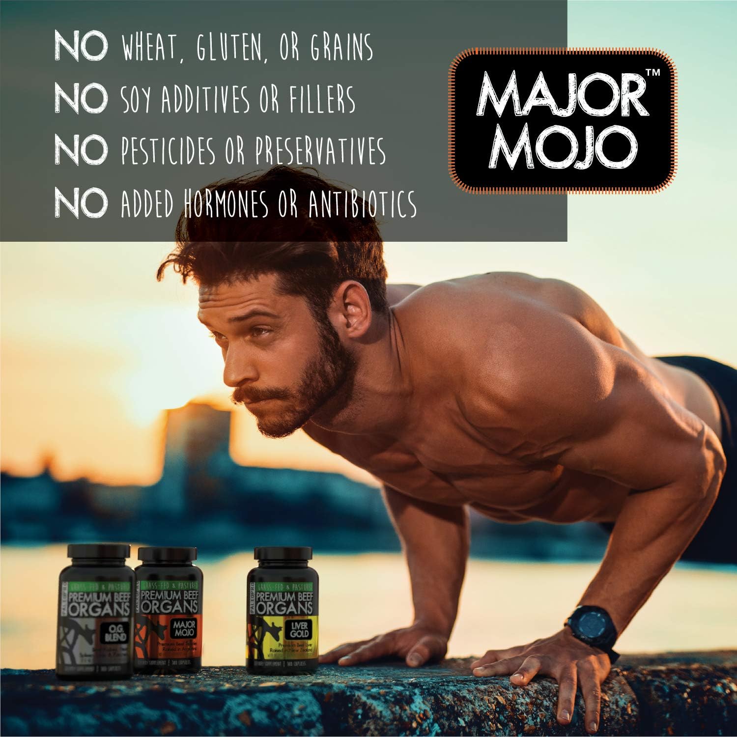 Paleo Pro Major Mojo Premium Beef Organs Capsules, Beef Testicles from