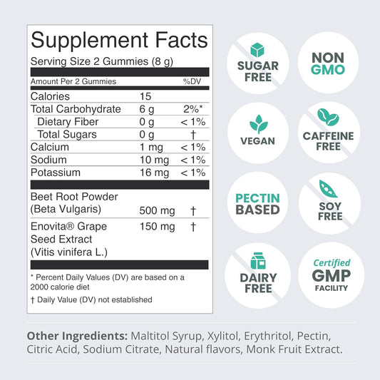 humanN SuperBeets Circulation Gummies - Heart-Healthy Energy, Grape Se