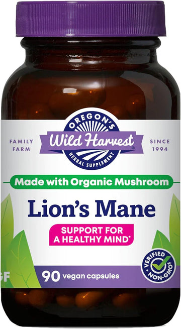 Oregon's Wild Harvest Lion's Mane Organic Capsules, 90 Count