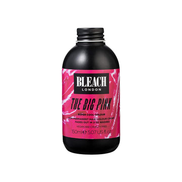 BLEACH LONDON The Big Pink Super Cool Color - Semi-Permanent Hair Color, Bright True Pink, Vegan, Cruelty Free, Vibrant Temporary Hair Color Cream, 5.07