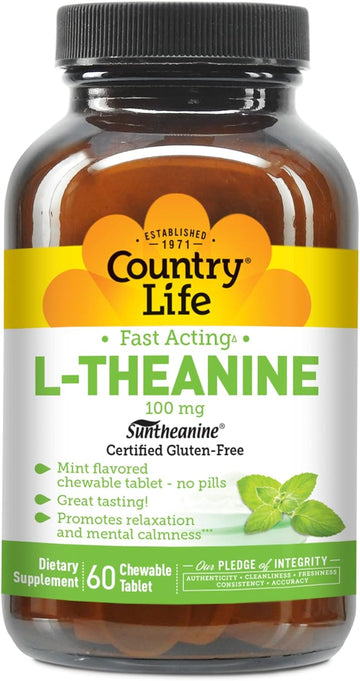 Country Life L-Theanine Mint - 100 Mg - 60 Smooth Melts