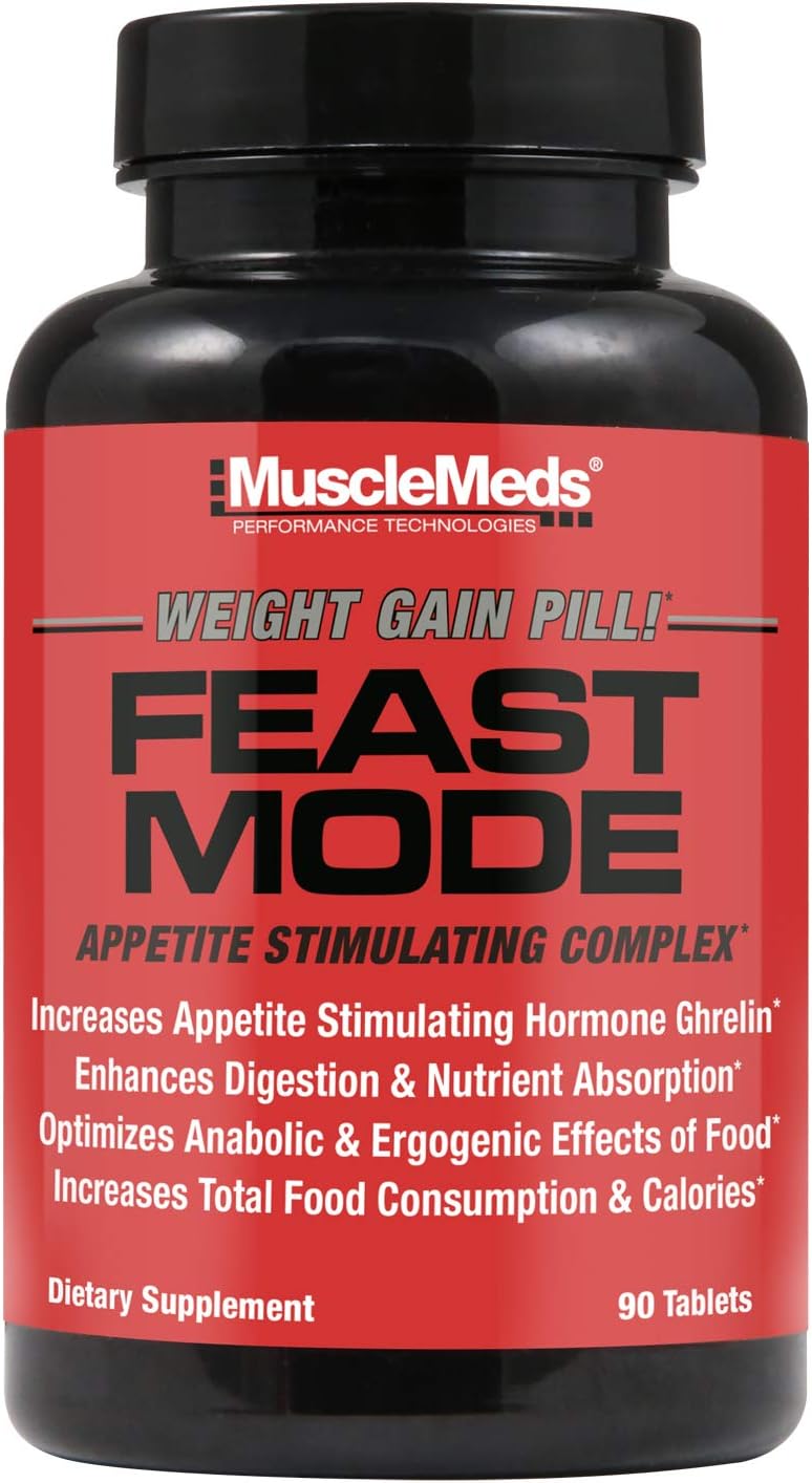 MuscleMeds Feast Mode Appetite Stimulant Weight Gain Pills Digestive E
