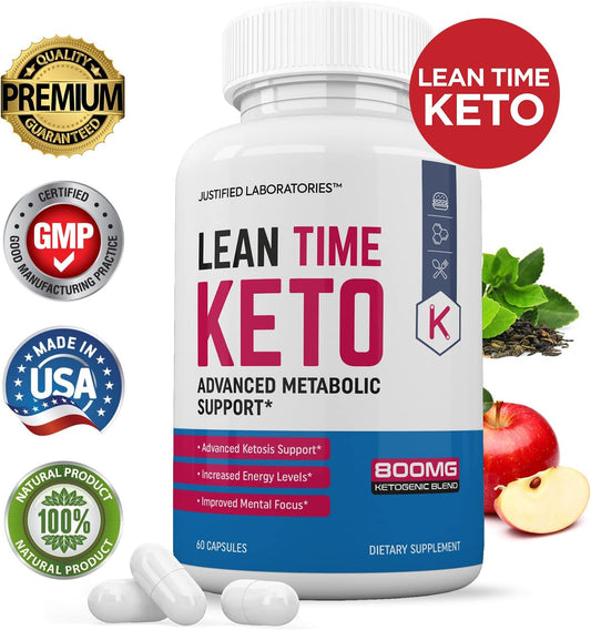 Lean Time Keto Pills Includes Apple Cider Vinegar goBHB Exogenous Ketones Advanced Ketogenic Supplement Ketosis Support