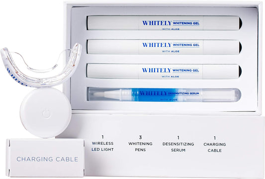 WHITELY Wireless Teeth Whitening Kit, Aloe Leaf Extract Whitening Agent