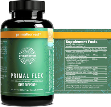 Primal Harvest Joint Supplement with Collagen, Turmeric, Boswellia and