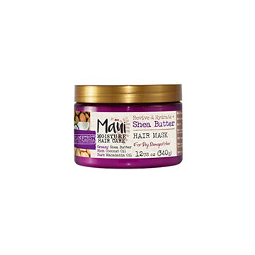 Maui Moisture Revive & Hydrate + Shea Butter Hair Mask & Leave-In Conditioner Treatment to Deeply Nourish Curls & Help Repair Split Ends, Vegan, Silicone, Paraben- & Sulfate-Free, 340 gm