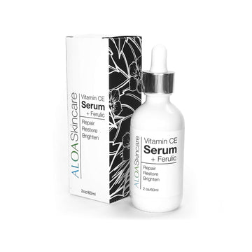 ALOA Skincare Vitamin CE Serum + Ferulic with Hyaluronic Acid, 2. Anti Aging, Firming & Brightening Serum for Face