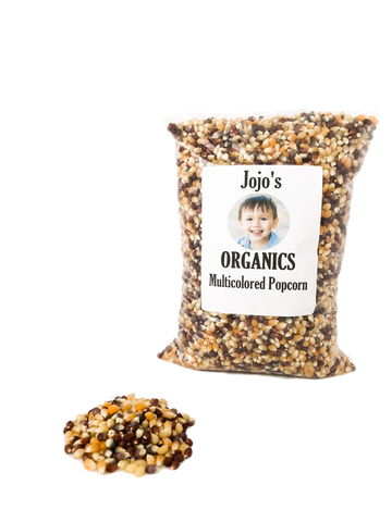 Jojo's Organics Non-GMO Multi-color Popcorn | Popping Corn |  (Pounds) | Whole Grain Multi-colored Calico or Rainbow Kernels | Bulk Dry | Product of USA