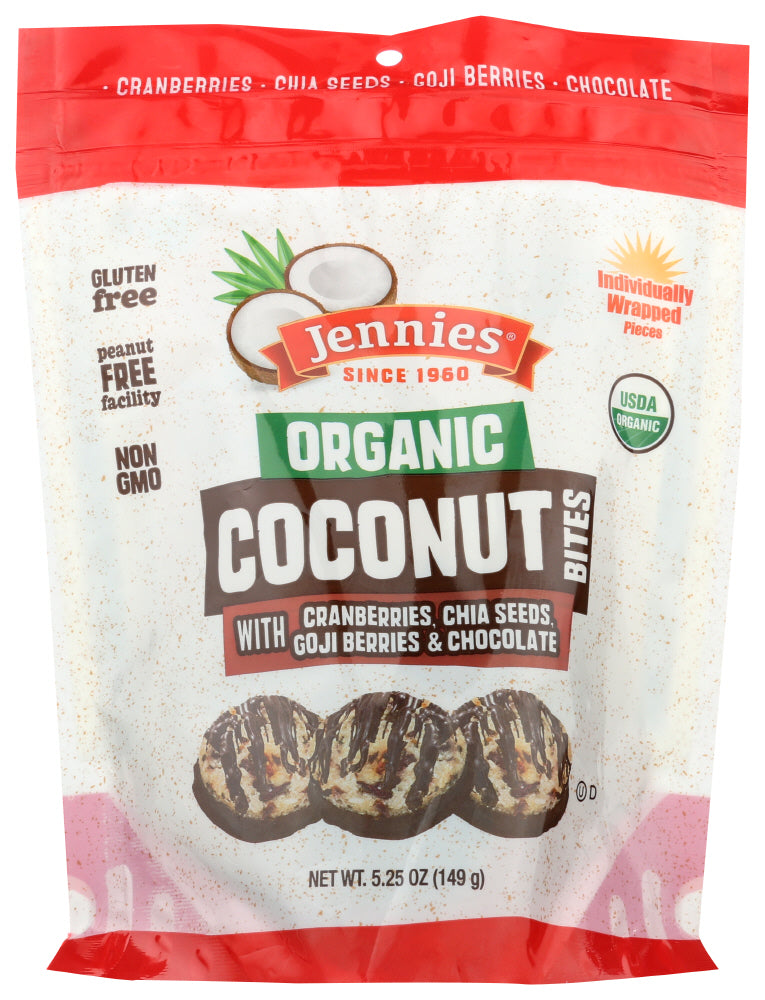 Jennies Coconut Bites - Organic - Cranberry Goji