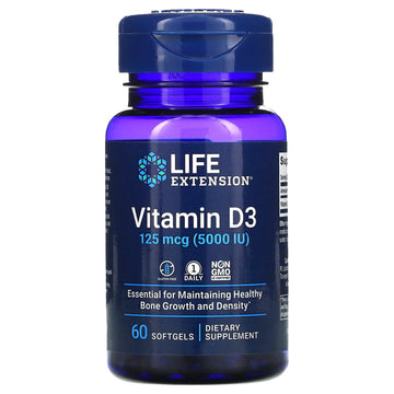 Life Extension, Vitamin D3, 125 mcg (5,000 IU)  Softgels