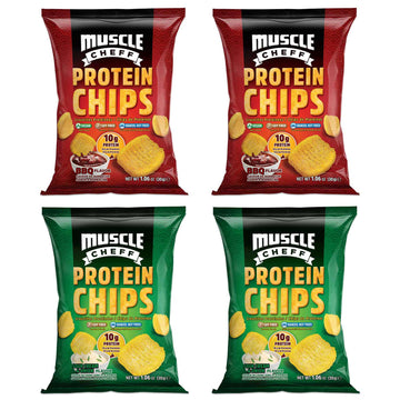 Protein Chips, Soy Free, Muscle Cheff, Fully Baked Pea Protein Chips, High Protein and Fiber, Low Carb, Keto (Variety Pack )