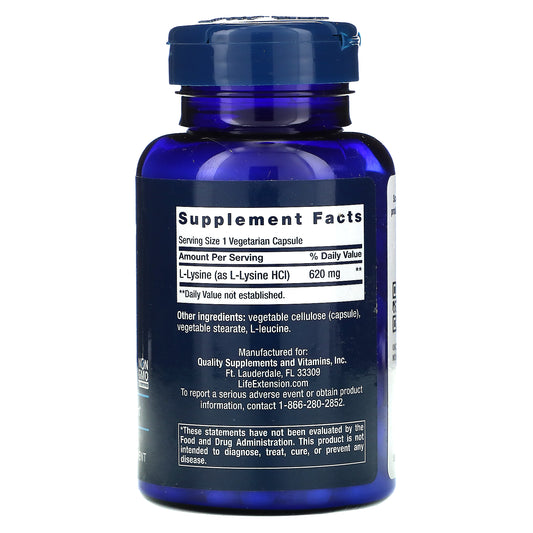 Life Extension, L-Lysine, 620 mg Vegetarian Capsules