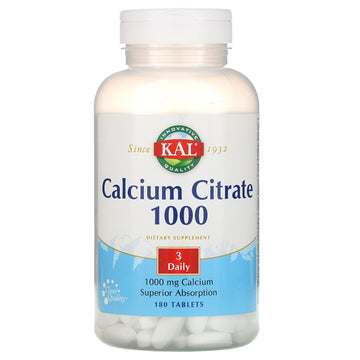 KAL, Calcium Citrate 1000, 333 mg