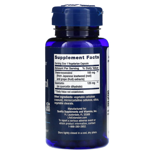 Life Extension, Resveratrol, 100 Mg Vegetarian Capsules