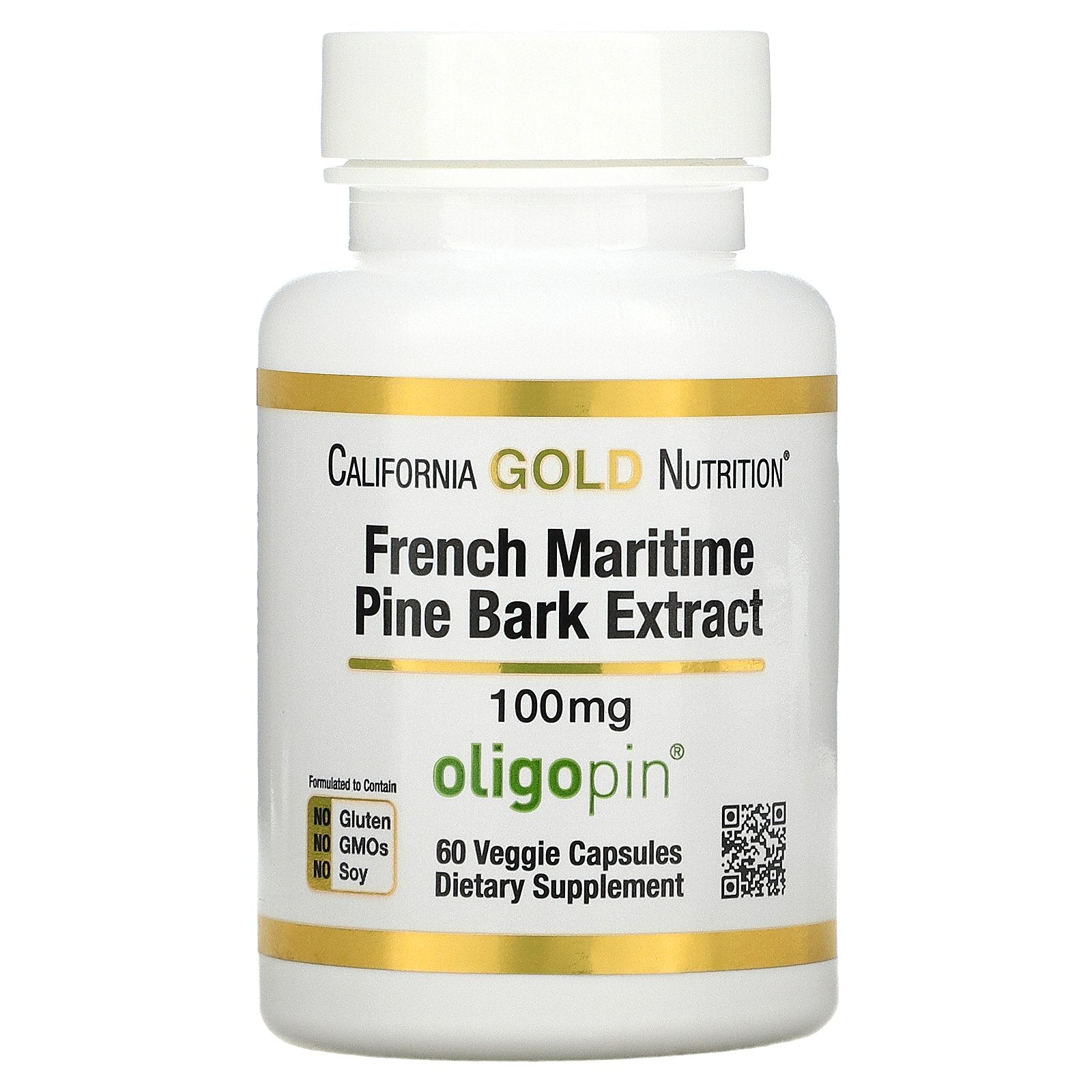California Gold Nutrition, French Maritime Pine Bark Extract, Oligopin, 100 mg,Veggie Capsules
