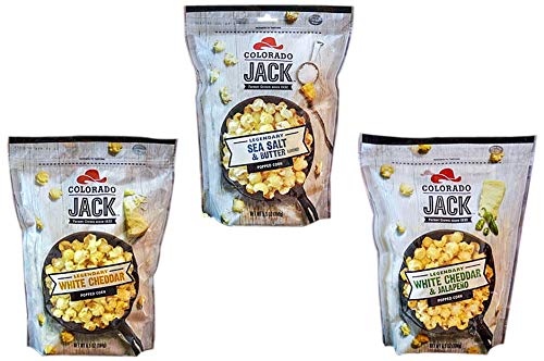 Gourmet Flavored Popcorn - Colorado Jack Popped Corn in 5 Legendary Flavors (Pack of 3 Flavors)