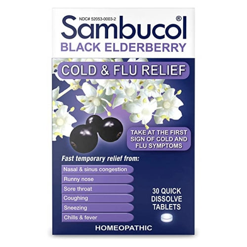 Sambucol Black Elderberry Cold & Flu 30 Tabs By Sambucol