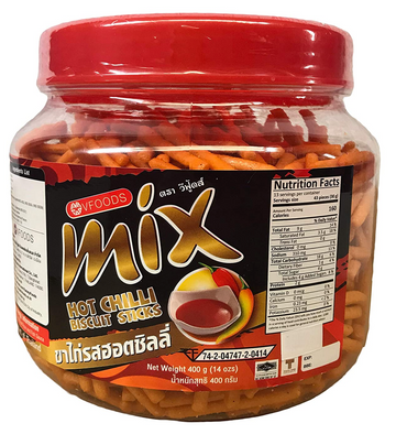 MIX Hot Chilli Biscuit Sticks,  (400g) Jar, Chili Spicy Snack Foods