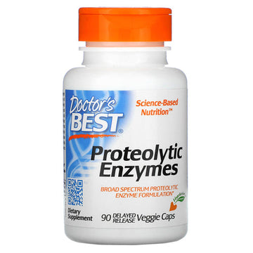 Doctor's Best Proteolytic enzymes, Digestion, Muscle, Joint, Non-GMO, Gluten Free, Vegetarian, 90 Veggie Caps