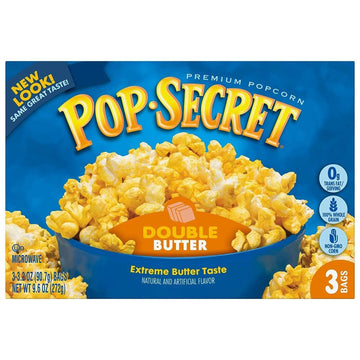 Pop Secret Popcorn, Double Butter, 3-Count Box