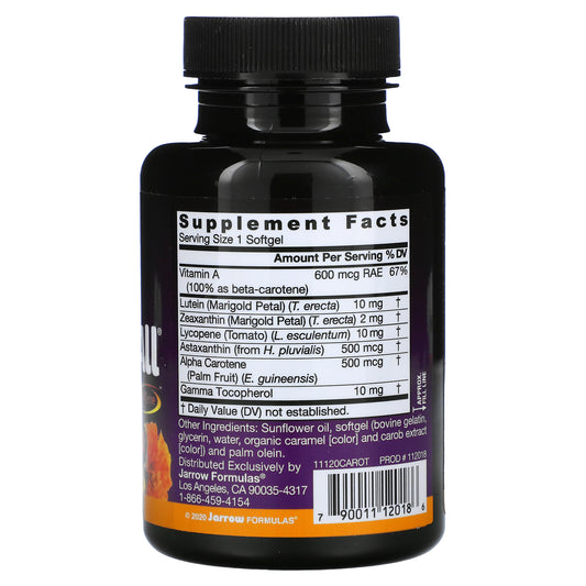 Jarrow Formulas, CarotenAll, Mixed Carotenoids Complex Softgels