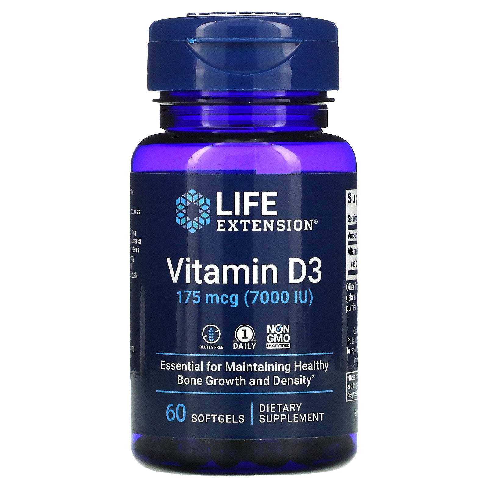 Life Extension, Vitamin D3, 175 Mcg (7,000 Iu), Softgels