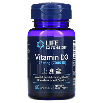 Life Extension, Vitamin D3, 175 mcg (7,000 IU), Softgels