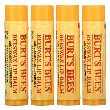 Burt's Bees, Beeswax Lip Balm with Vitamin E & Peppermint,  0.15 oz (4.25 g) Each