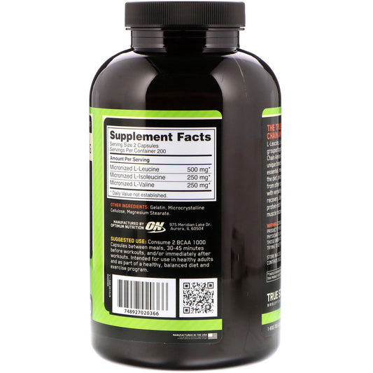 Optimum Nutrition, BCAA 1000 Caps, Mega-Size, 500 mg