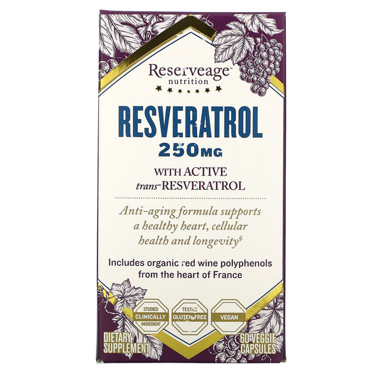 ReserveAge Nutrition, Resveratrol, 60 Veggie Capsules