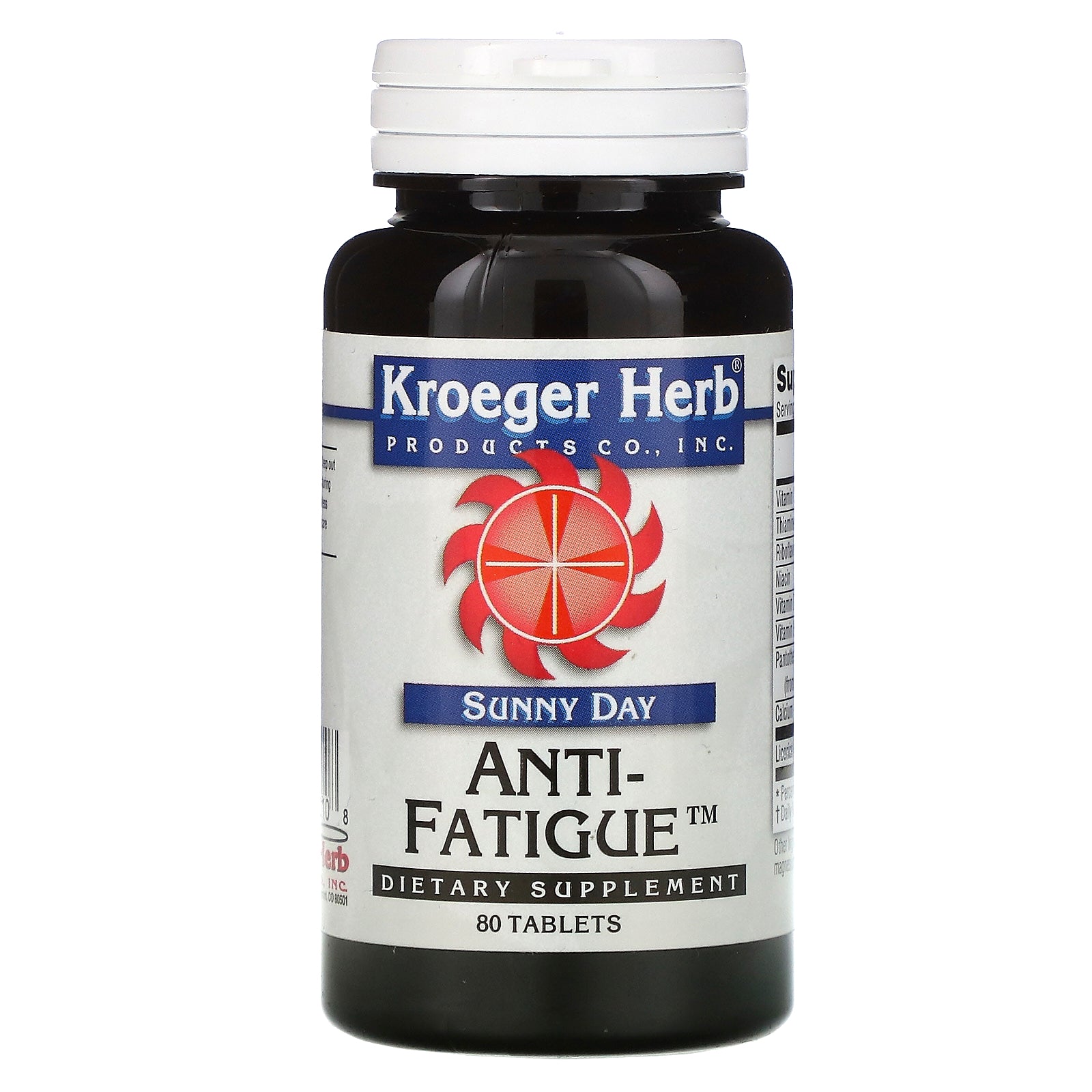 Kroeger Herb Co, Sunny Day, Anti-Fatigue Tablets