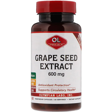 Olympian Labs, Grape Seed Extract, Maximum Strength, 600 mg Vegetarian Capsules