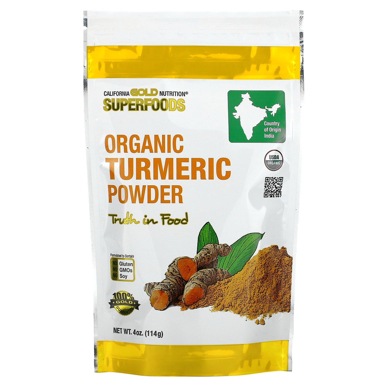 California Gold Nutrition, SUPERFOODS, Organic Turmeric Powder