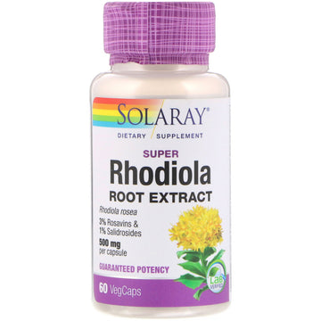 Solaray, Super Rhodiola Root Extract, 500 mg, VegCaps