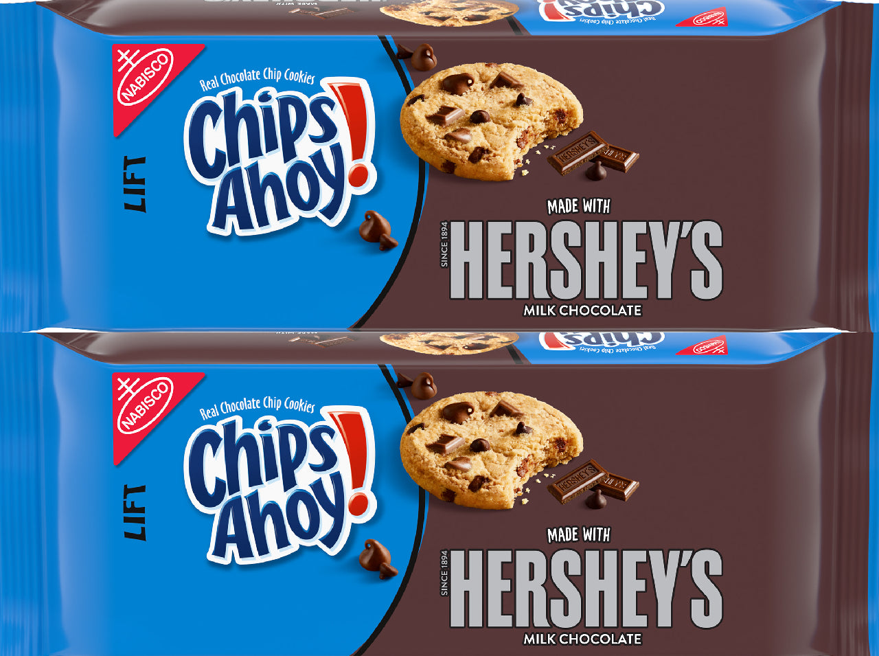 CHIPS AHOY! Cookies with Hershey's Milk Chocolate,  pack of 2