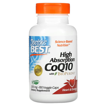 Doctor's Best, High Absorption CoQ10 with BioPerine, 200 mg Veggie Caps