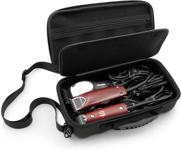 CASEMATIX Hair Clipper Barber Case Holds Three Electric Clippers, Hair Buzzers, Trimmers, T Finisher Liner - Travel Case For Clippers, Stylist and Hair Cutting Supplies