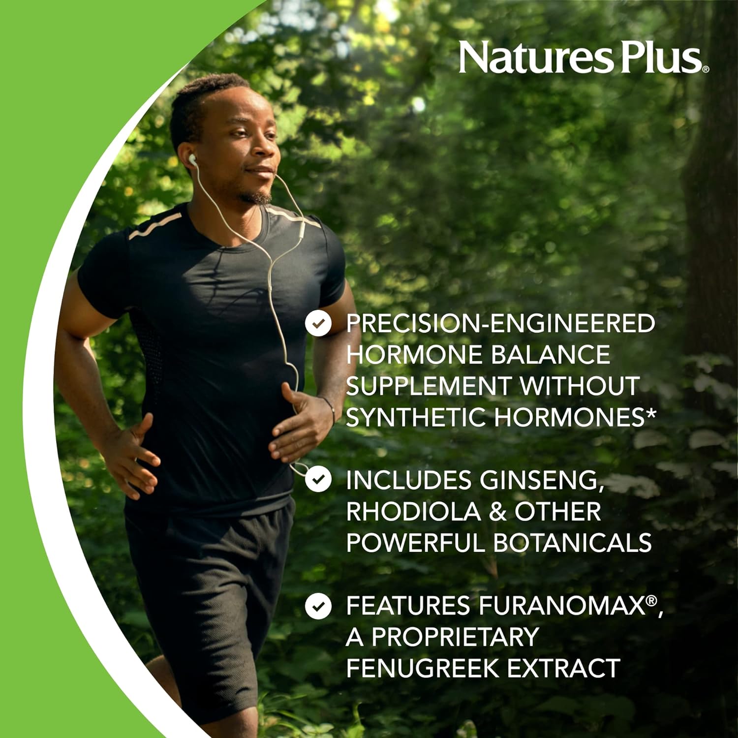 NaturesPlus T-Male - 60 Vegetarian Capsules, Pack of 2 - with Ginseng,