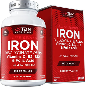 Gentle Iron Capsules 18mg Iron Complex with Vitamin C, B12, B2 & Folic62 Grams