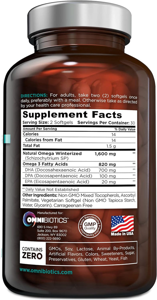 Vegan Omega DHA+EPA | MD-Certified Prenatal DHA with EPA | 8X More DHA Than Krill Oil! Fish-Free Omega Essential Fatty A