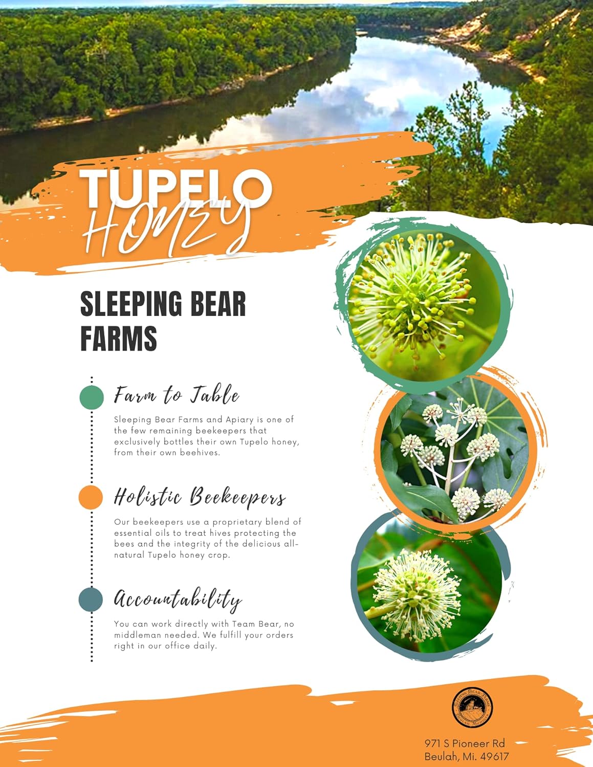 Tupelo Honey 32oz - 2 pound -Two pound Jar- from Sleeping Be