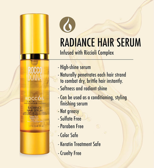 Rocco Donna Hair Serum for Smoother and Radiant Shine Hair | with Argan and Jojoba Oil | 1.7