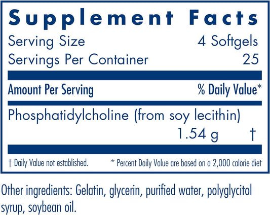 Allergy Research Group Phosphatidyl Choline - 385 mg - 100 Softgels5 Ounces
